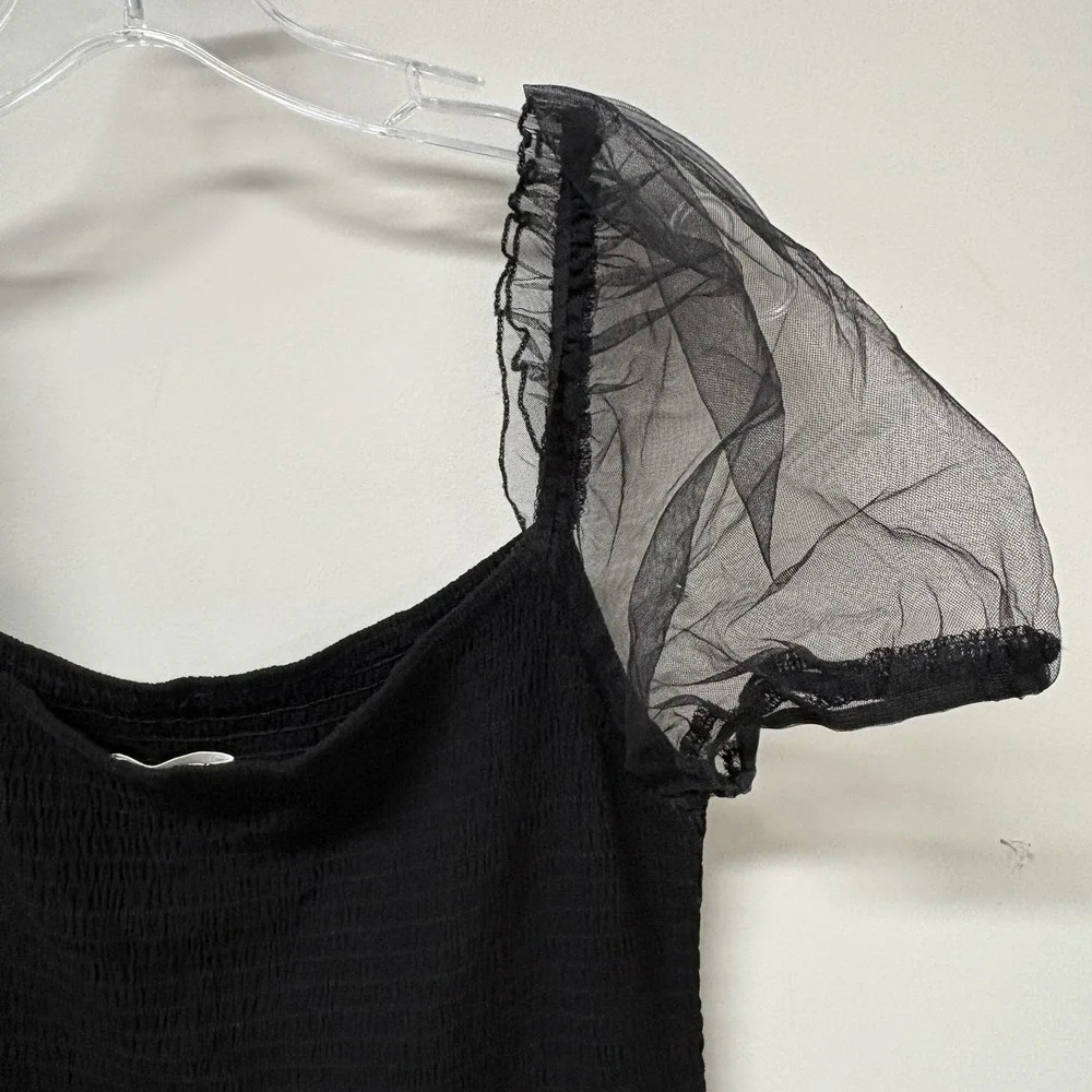 Better Be Black Knit Bodycon Puff Sleeve Romantic Goth Tuesday Adams Fairy Party